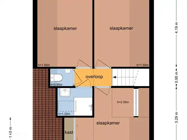 Plattegrond 1e verdieping